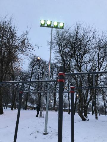 Внешнее освещение парка на улице Шевченко в Рязани