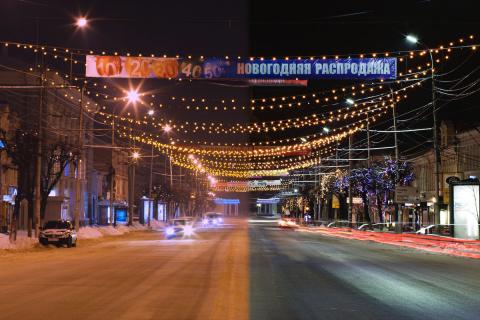 Освещение в Рязани, ул. Соборная - Московское шоссе